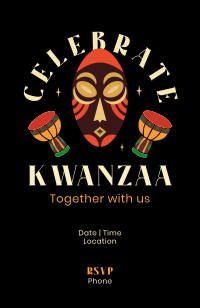 Kwanzaa African Mask  Invitation Image Preview