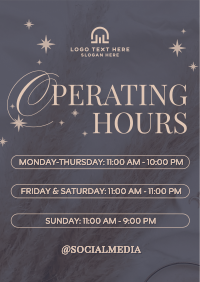 Minimalist Operating Hours Poster