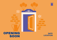 Opening Soon Door Postcard Design