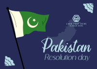 Pakistan Day Flag Postcard