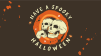 Halloween Skulls Greeting Facebook Event Cover