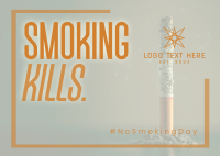 Minimalist Smoking Day Postcard Design