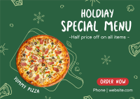 Holiday Pizza Special Postcard