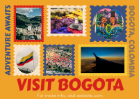 Travel to Colombia Postage Stamps Postcard