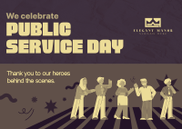 Playful Public Service Day Postcard