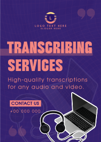 Minimalist Transcribing Services Poster