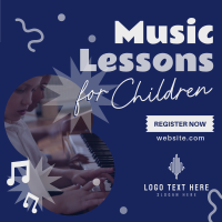 Music Lessons for Kids Instagram Post Design