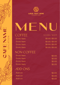 Minimalist Coffee Menu Menu