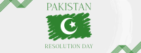 Pakistan Day Brush Flag Facebook Cover