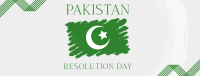 Pakistan Day Brush Flag Facebook Cover Image Preview