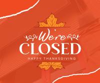 Autumn Thanksgiving We're Closed  Facebook Post