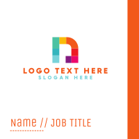 Multicolor Letter N Business Card Image Preview