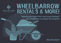 Wheelbarrow Rentals Postcard