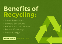 Recycling Benefits Postcard