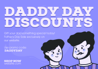 Daddy Day Discounts Postcard