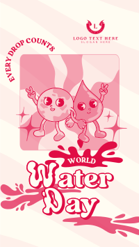 Cartoon Water Day Facebook Story