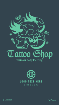 Traditional Skull Tattoo Facebook Story