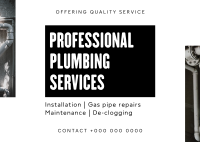 Minimalist Plumbing Service Postcard