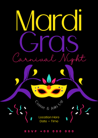 Mardi Gras Carnival Night Flyer