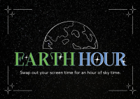 Earth Hour Sky Postcard Design