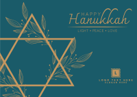 Floral Hanukkah Star Postcard