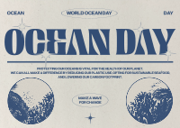 Retro Ocean Day Postcard