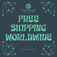 Floral Free Shipping Instagram Post Design