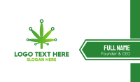 Cannabis Maijuana Leaf Technology Business Card Design