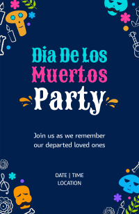 Day of the Dead Doodle  Invitation