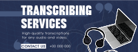 Minimalist Transcribing Services Facebook Cover Image Preview