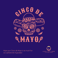 Happy Cinco De Mayo Skull Instagram Post