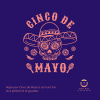 Happy Cinco De Mayo Skull Instagram Post Image Preview