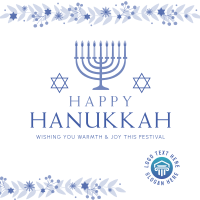 Floral Hanukkah Instagram Post Design