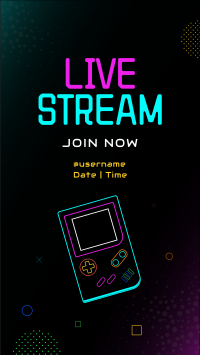 Neon Game Stream Facebook Story Design