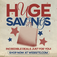 Retro Minimalist Huge Savings Instagram Post Design