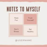 Note to Self List Instagram Post