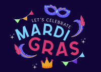 Mardi Gras Festival Postcard