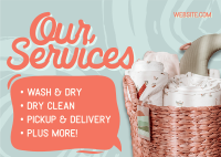 Swirly Laundry Services Postcard