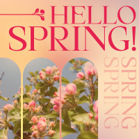 Retro Welcome Spring Linkedin Post Design