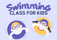 Let's Learn to Swim Postcard Design