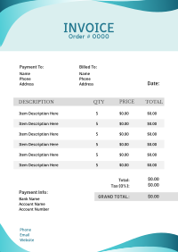 Curvy Midline Waves Invoice