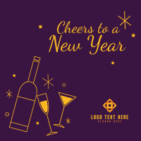 New Year Cheers Instagram Post Design