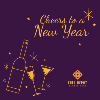 New Year Cheers Instagram Post Image Preview