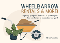 Garden Wheelbarrow Postcard Image Preview