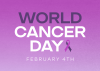 Minimalist World Cancer Day Postcard