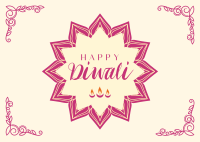 Ornamental Diwali Greeting Postcard