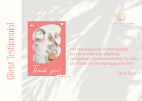 Beauty Spa Testimonial Postcard