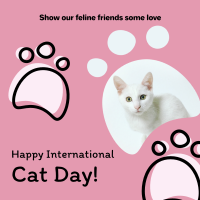 Pink International Cat Day Instagram Post