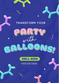 Quirky Party Balloons Flyer Design