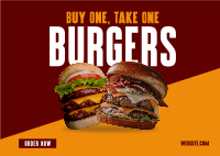 Double Burgers Promo Postcard